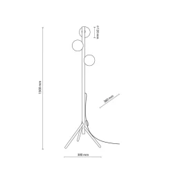 Estera wood gulvlampe 3-lys
