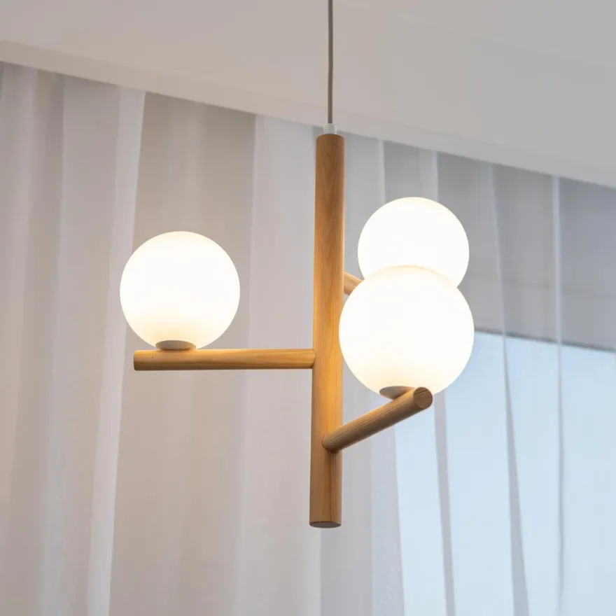 Estera wood takpendel 3-lys