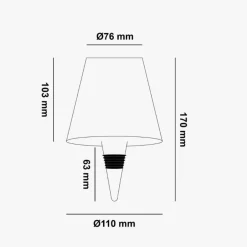 Flaskelys ladbar 3000K/4500K/6000K/RGB - Touch dim