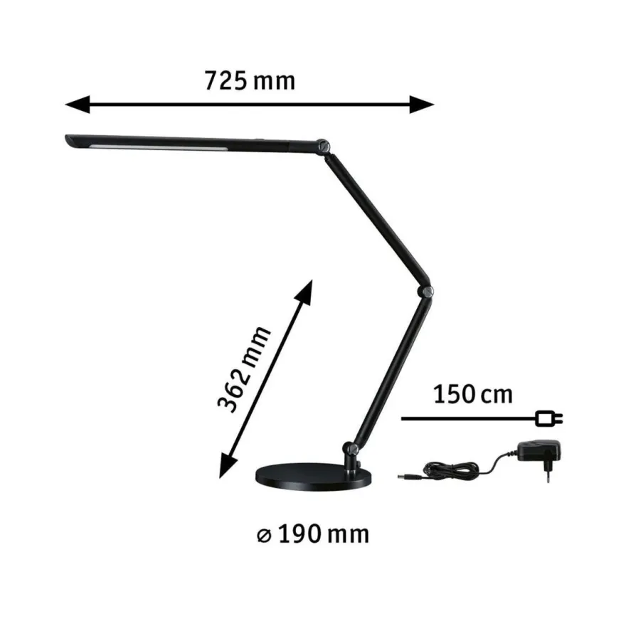 Flexbar skrivebordslampe 9,5W 3000 Kelvin - 3-step dim
