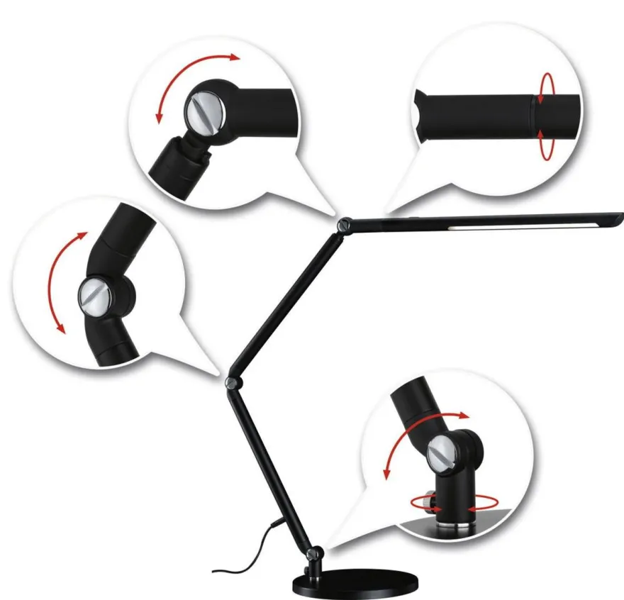 Flexbar skrivebordslampe 9,5W 3000 Kelvin - 3-step dim