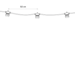 Garden Garland utendørs lysslynge 6 meter 10 lys IP65 startsett - Svart