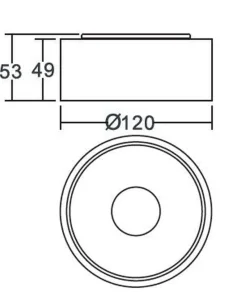 Halo 105 utenpåliggende downlight 8,9W Dimbar - Svart