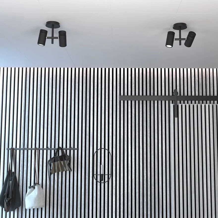 Holder taklampe 2-spotlight - Svart