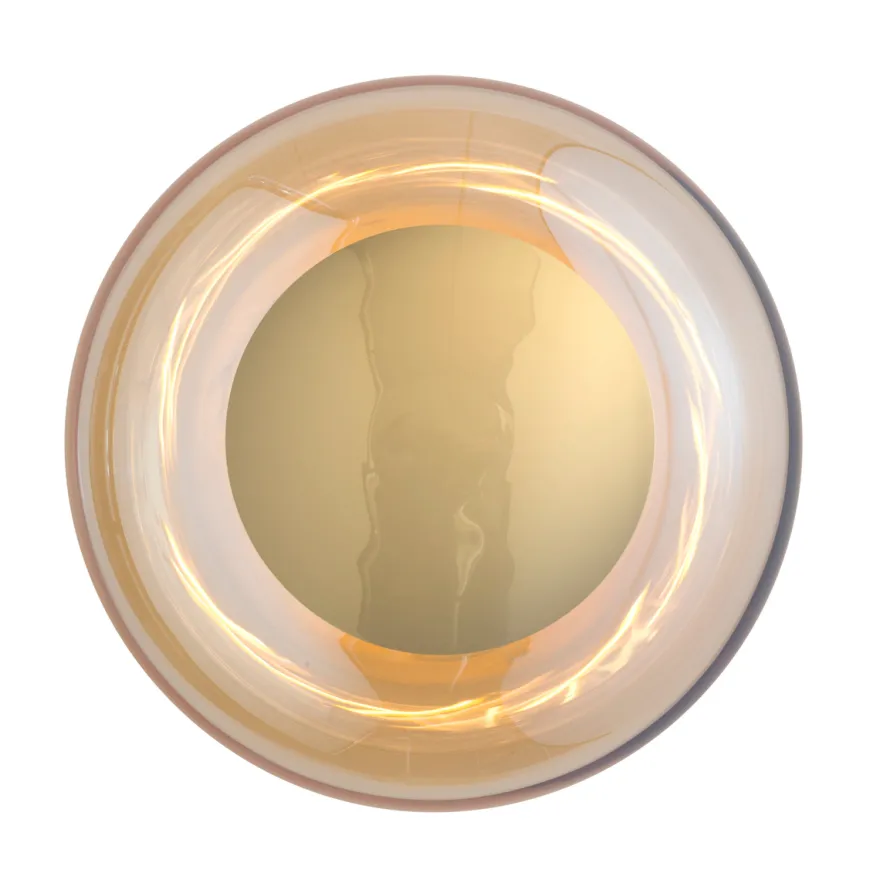 Horizon taklampe/vegglampe L Golden Smoke/gull