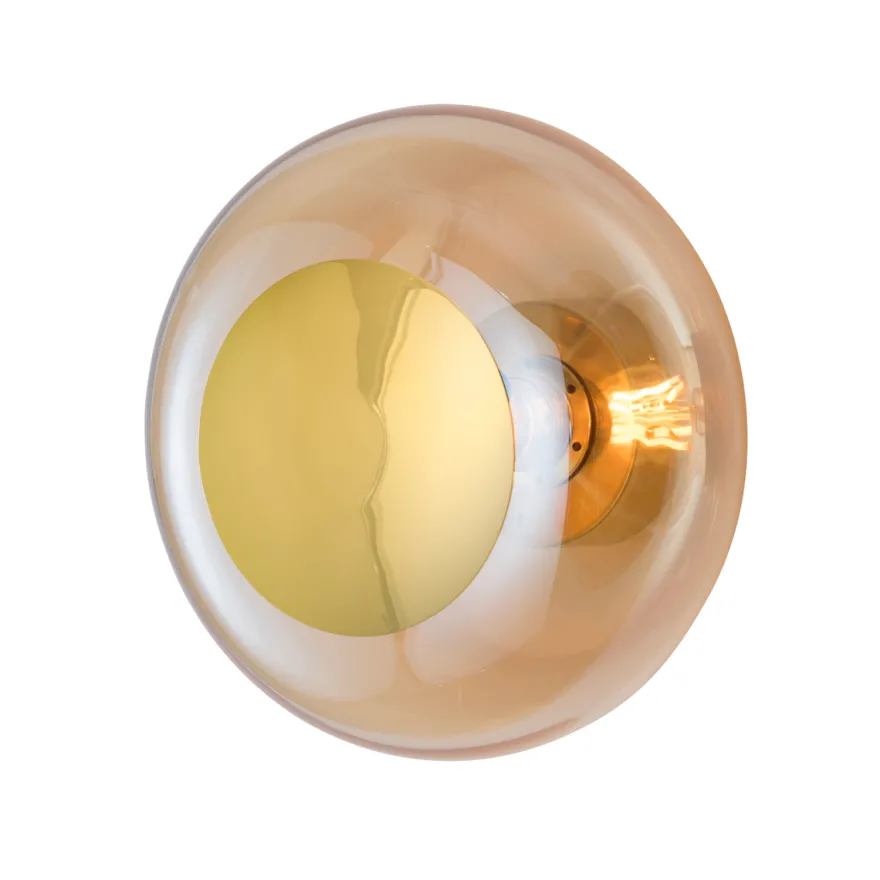 Horizon taklampe/vegglampe M Golden Smoke/gull