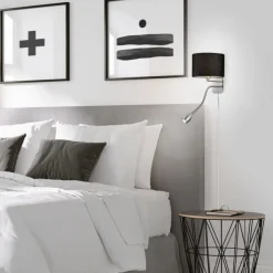 Hotel vegglampe - Nikkel/svart