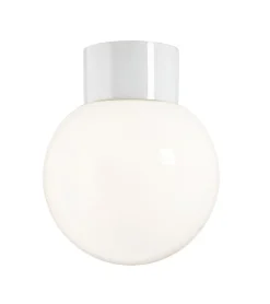 Ifø Classic Glob 15 cm taklampe 6W led IP54 - Hvit/Opal glass