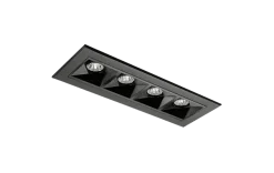 Inspire R 150 innfelt downlight 4 lys 8W RA98 2700K dimbar