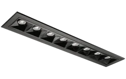 Inspire R 300 innfelt downlight 8 lys 15W RA98 2700K dimbar