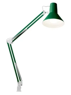 Jensen bordlampe m/bordklemme og veggfeste - Grønn