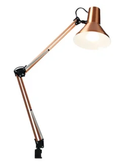 Jensen bordlampe m/bordklemme og veggfeste - Kobber