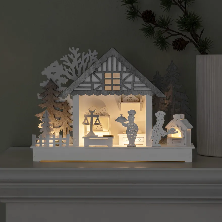 Juleby med baker - Hvit/grå
