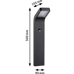 Kulma pullert utendørs IP44 7,5W 3000 Kelvin 50 cm - Sensor