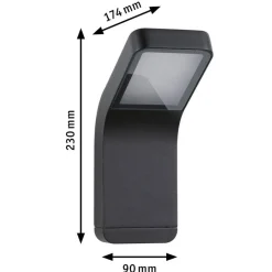 Kulma vegglampe utendørs IP44 7,5W 3000 Kelvin