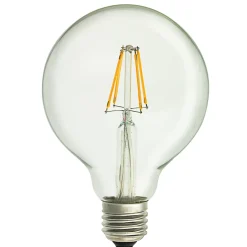 Ledpære E27 klar glob filament 8 Watt 2700 Kelvin 95 mm - Dimbar