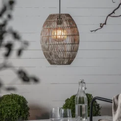 Linde utendørs lampeskjerm 30 cm IP44 - Grå/beige