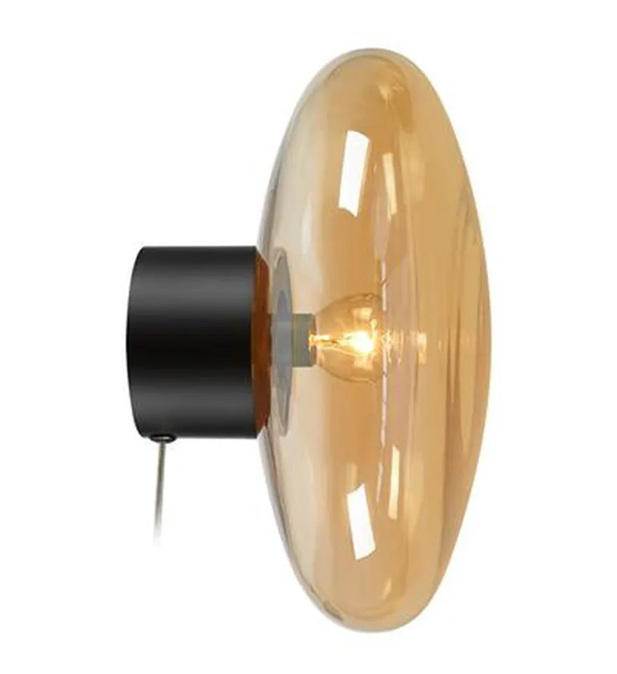 Locus vegg/taklampe - Svart/Amberfarget - Svart / Amber