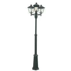 London 483 lyktestolpe 185-275 cm 3 lyktehoder - Svart
