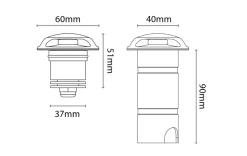 Luna Deco 3 uplight utendørs 3W 3000 Kelvin IP67 - Rustfritt stål