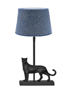Malcolm bordlampe m/lampeskjerm E27 - Svart/Blå