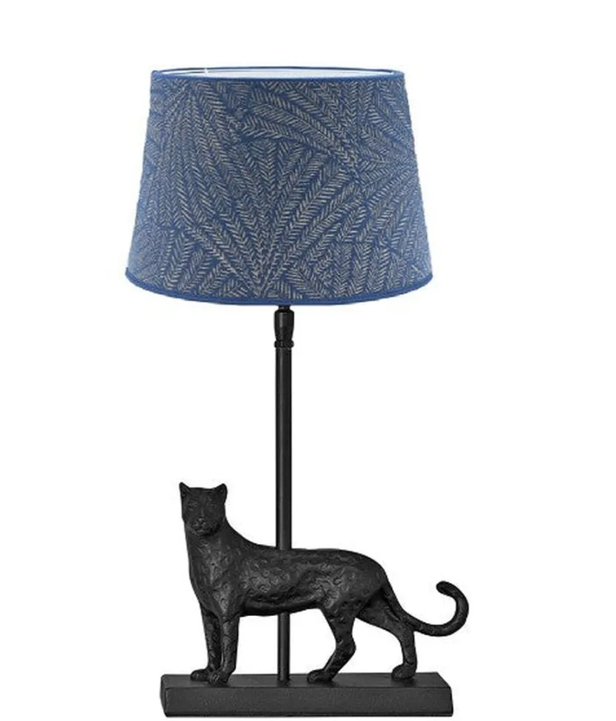 Malcolm bordlampe m/lampeskjerm E27 - Svart/Blå