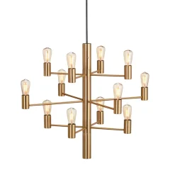 Manola takpendel 12 lys - Satin Messing