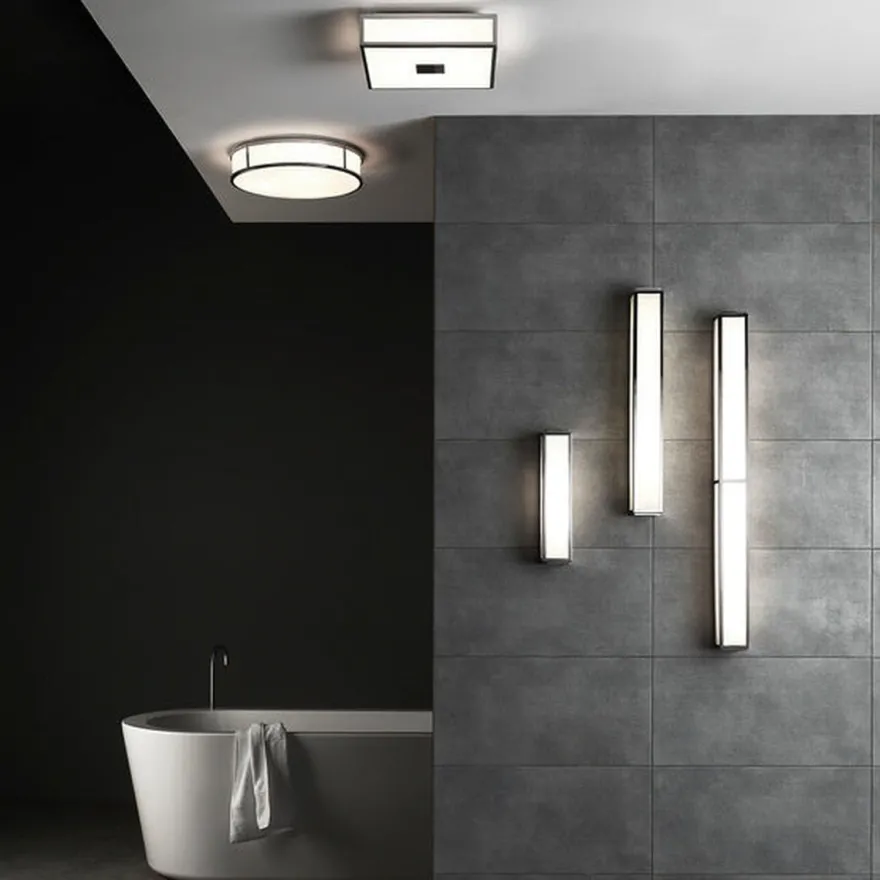 Mashiko 300 Square taklampe IP44 - Polert Krom