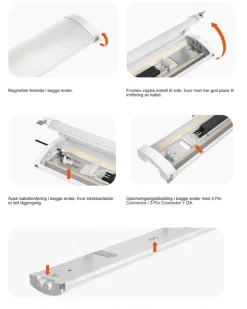Mega Batten lysarmatur 40W 3000/4000K IP44 - 122 cm