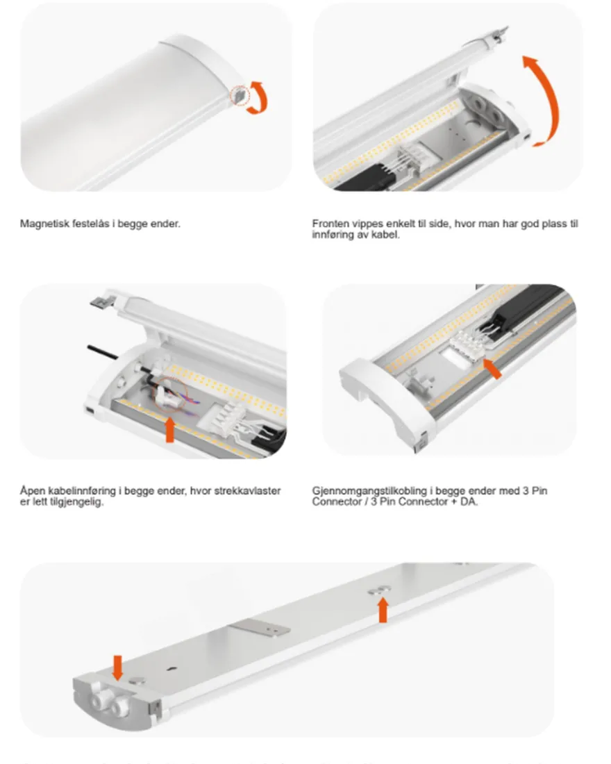 Mega Batten lysarmatur 40W 3000/4000K IP44 - 122 cm