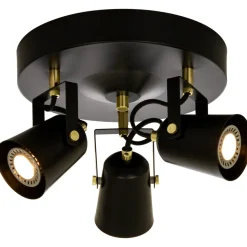 Metz taklampe rund 3 spotter - Svart/Messing