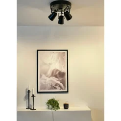 Metz taklampe rund 3 spotter - Svart/Messing