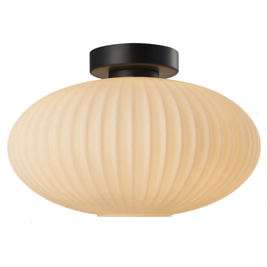 Mika taklampe 30 cm - Svart/Opal