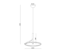 Mind 330 takpendel 12,6W 2700 Kelvin RA90 dimbar - Svart