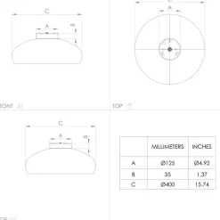 Mogano takplafond 40 cm E27 - Mokka