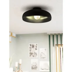 Mogano takplafond 40 cm E27 - Svart
