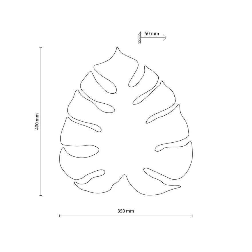 Monstera wood vegglampe