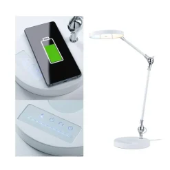 Numis skrivebordslampe 11W 2700-6500 Kelvin 3-step dim - Trådløs lader for mobil