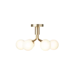 Nuura Apiales 6 taklampe børstet messing / opal glass