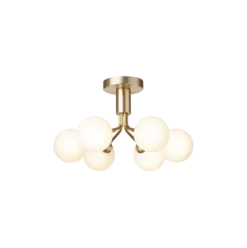 Nuura Apiales 6 taklampe børstet messing / opal glass