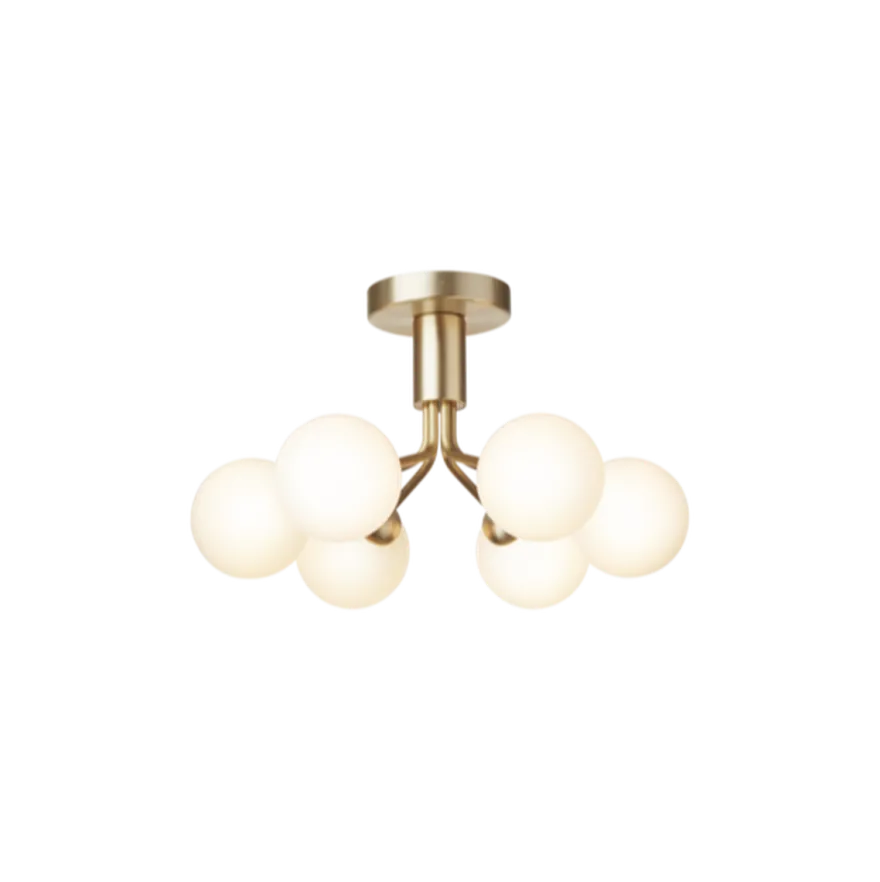 Nuura Apiales 6 taklampe børstet messing / opal glass