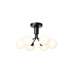 Nuura Apiales 6 taklampe satengsort / opal glass