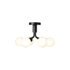 Nuura Apiales 6 taklampe satengsort / opal glass