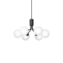 Nuura Apiales 6 taklampe satin svart / opal