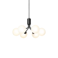 Nuura Apiales 6 taklampe satin svart / opal