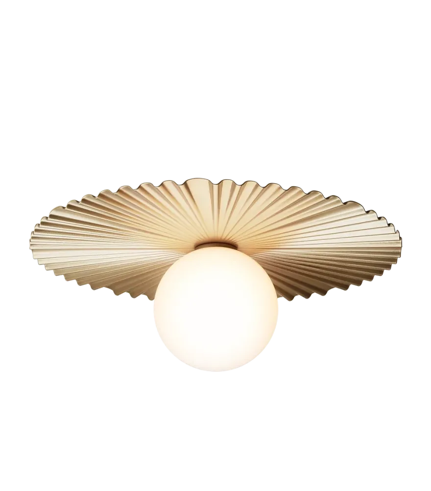 Nuura Liila Muuse vegglampe/taklampe - medium - Messing / opal