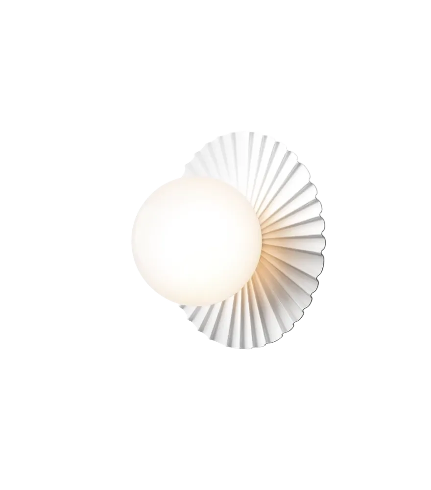 Nuura Liila Muuse vegglampe/taklampe - small - Hvit / opal
