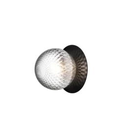 Nuura Liila 1 vegglampe/taklampe - medium - svart / optic