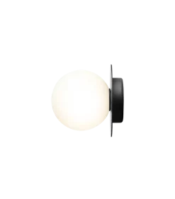 Nuura Liila 1 vegglampe/taklampe - medium - svart / opal glass