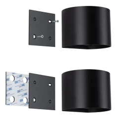 Nyara rund oppladbar vegglampe opp/ned lys med sensor